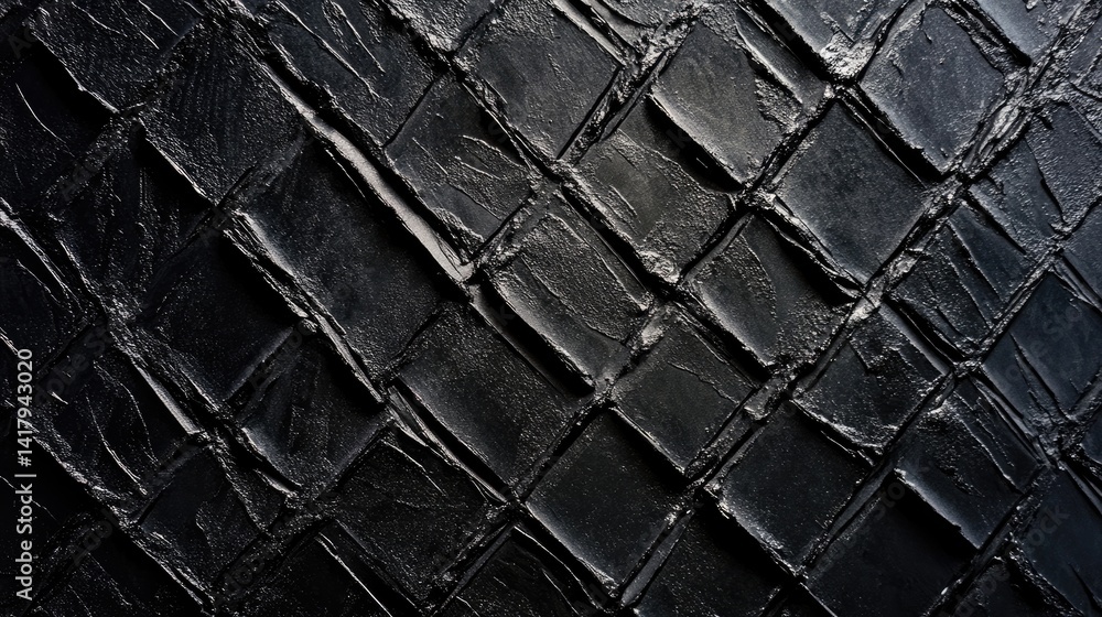 Poster abstract black background with intersecting diagonal textures, bold and sophisticated.