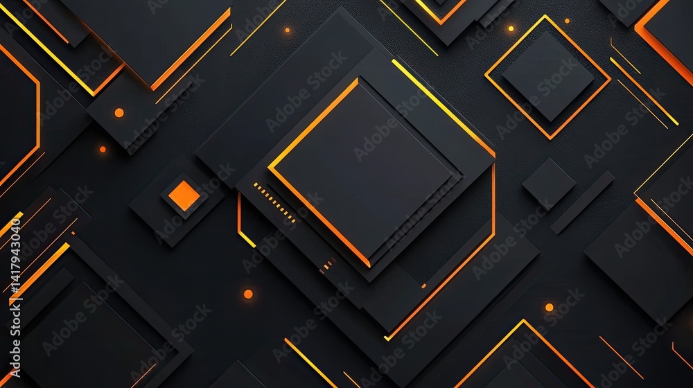 Poster abstract black composition with rich diagonal detailing and clean, futuristic styling.
