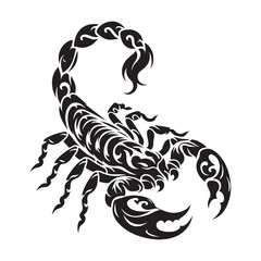 Vigilant Scorpion silhouette, watching from the shadows – Scorpion illustration – Scorpion vector – Insect silhouette

