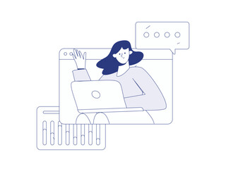 Flat vector illustration of business people operating work scene
