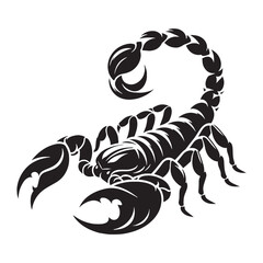Venomous Scorpion silhouette, striking fear with its sting – Scorpion illustration – Scorpion vector – Insect silhouette


