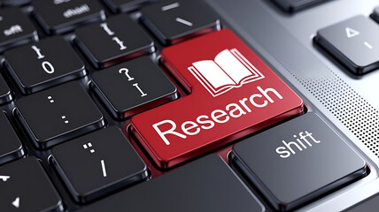 Fototapeta premium Close-Up of Computer Keyboard Featuring Bold Red 