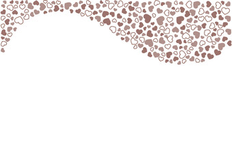 ハート柄の背景 茶系の3色 フチと単色 ハート