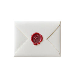 Elegant Sealed Envelope with Red Wax Seal on a White Background