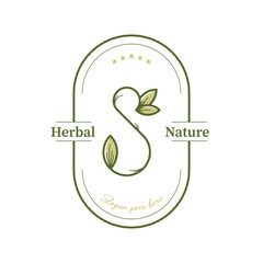 Fototapeta premium Herbal nature logo design template