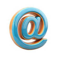 Email sign 3d rendering isolated on transparent background.