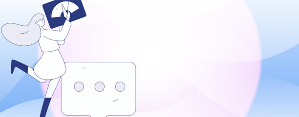 Flat vector illustration of business people operating work scene
