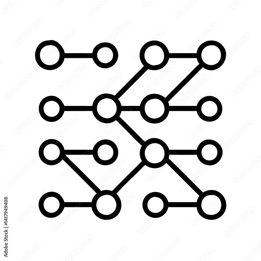 Poster unlock pattern security lock screen password circle connection network system technology abstract de