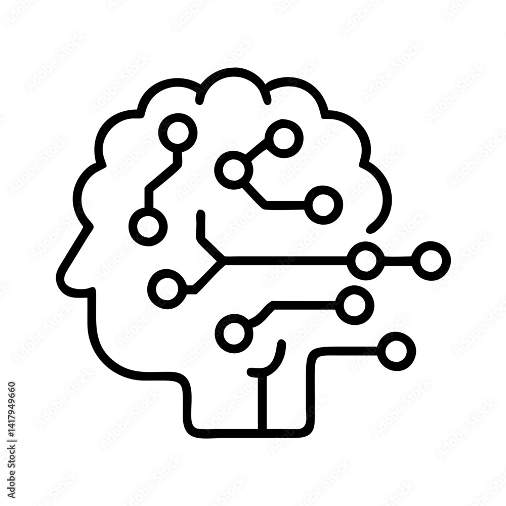 Poster artificial intelligence brain technology ai machine learning neural network deep learning mind tech