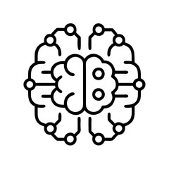 Brain ai neural network artificial intelligence machine learning deep learning technology icon vector