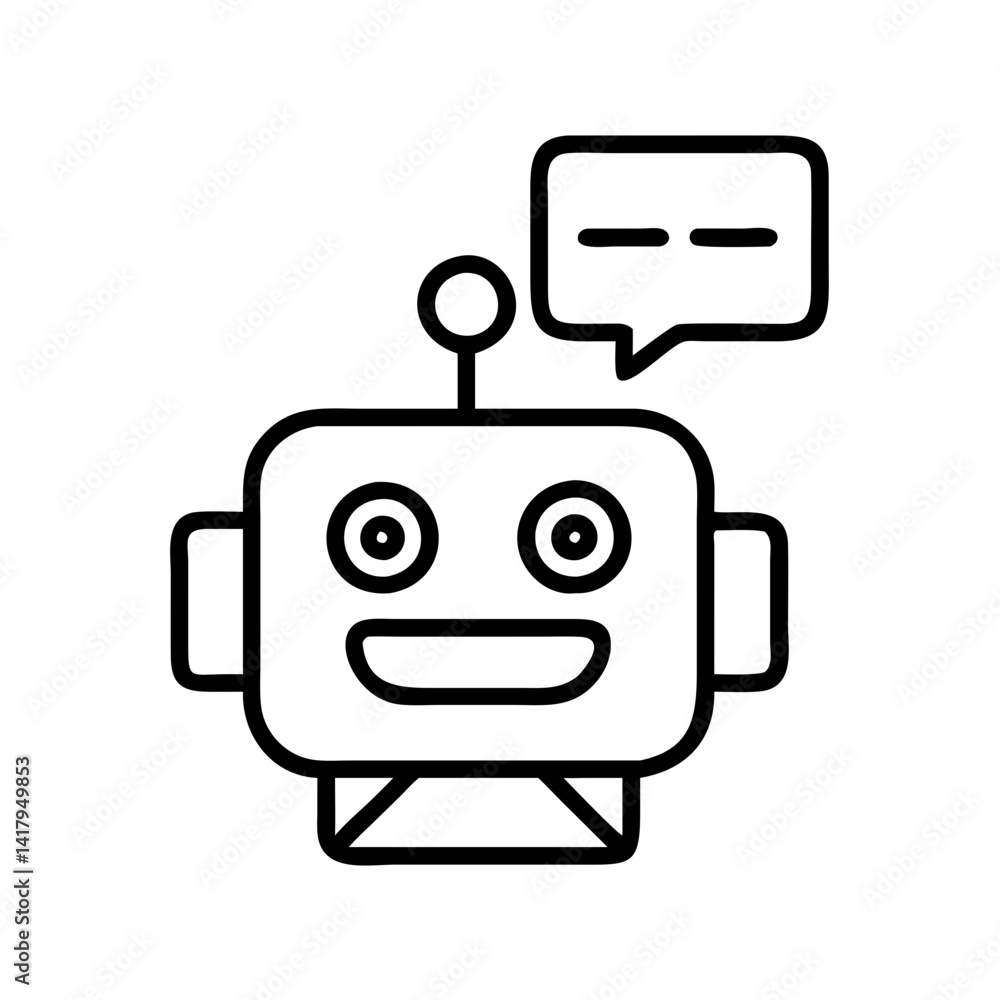 Poster robot chatbot ai assistant automation technology future communication machine learning support bot o