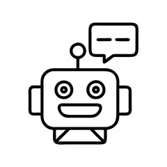 Fototapeta premium Robot chatbot ai assistant automation technology future communication machine learning support bot outline