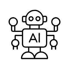 Ai robot artificial intelligence machine learning automation technology future innovation icon vector design
