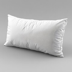 The Soft White Rectangular Pillow Placed on a Grey Surface