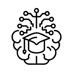 Artificial intelligence education brain machine learning neural network technology concept vector design