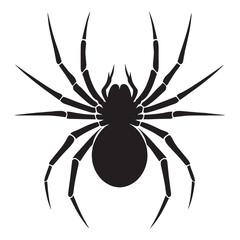 Sharp-eyed Spider silhouette, observing every movement around it – Spider illustration – Spider vector – Insect silhouette

