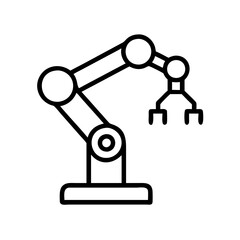 Industrial robot arm vector illustration for manufacturing automation and engineering design projects