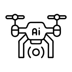 Ai drone technology vector illustration unmanned aerial vehicle artificial intelligence quadcopter design