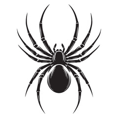 Intricate Spider silhouette, creating complex webs with ease – Spider illustration – Spider vector – Insect silhouette

