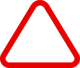 Red Color Blank Frame Caution Street Sign