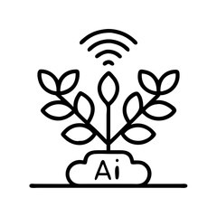 Ai artificial intelligence technology innovation growth plant signal cloud computing concept icon vector