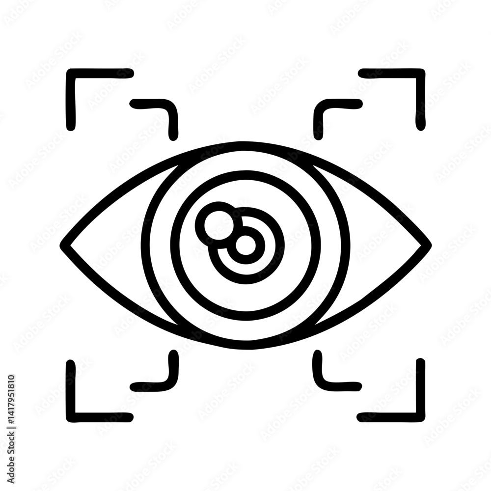 Poster eye vision scan technology iris retina recognition security biometric identification system concept