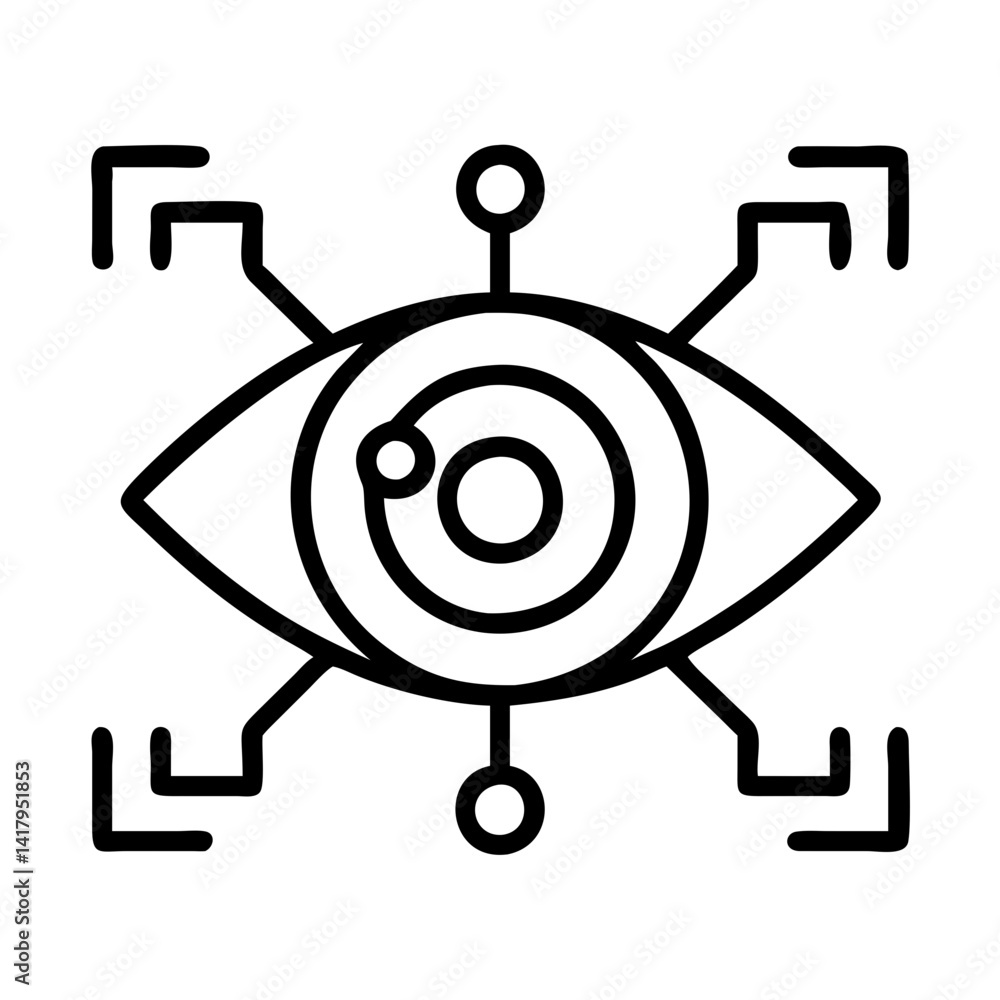 Poster eye vision technology ai artificial intelligence futuristic cyber security network connection concep