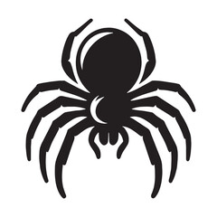 Impressive Spider silhouette, with large legs and a fearsome stance – Spider illustration – Spider vector – Insect silhouette

