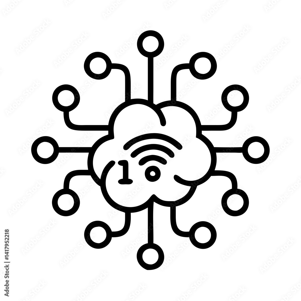 Poster cloud network technology system connection internet service data computing digital solutions platfor