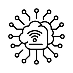 Cloud computing network technology connection system digital data ai iot server internet online