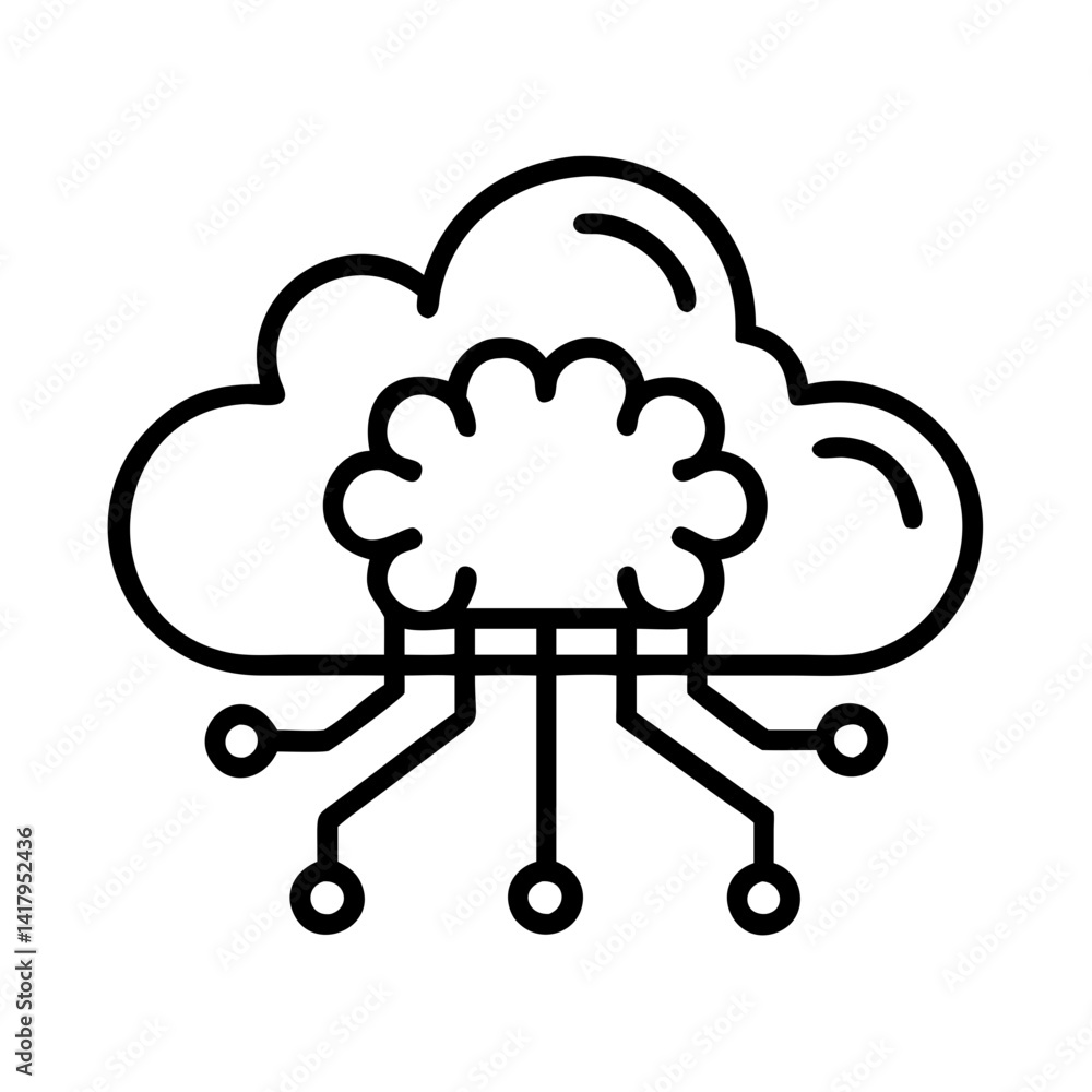 Poster cloud computing network data storage system technology information internet server connection servic