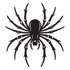 Stealthy Spider silhouette, hidden in the corner – Spider illustration – Spider vector – Insect silhouette

