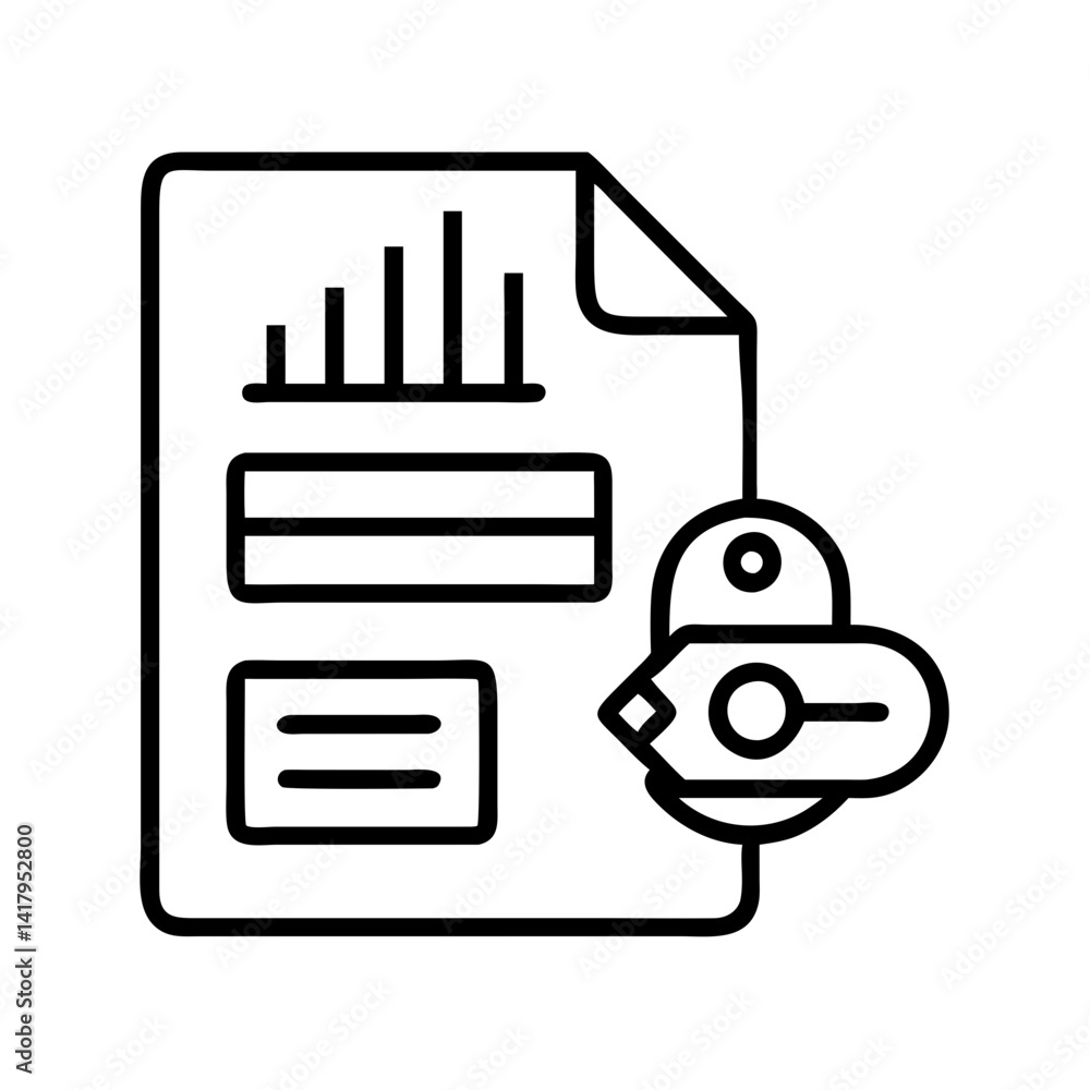 Poster document report analysis chart data information file graphic icon symbol vector illustration design