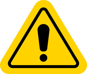 Caution Sign Symbol. Triangle Shape Caution Sign Symbol. Yellow and Black Color.