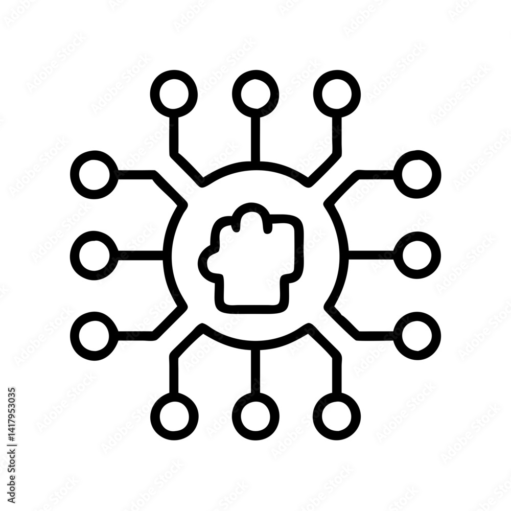 Poster decentralized autonomous organization dao blockchain technology network connection concept vector de