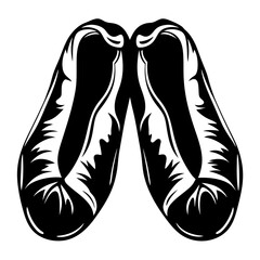 Stylized ballet slippers in black and white with decorative edging image © JASHIM