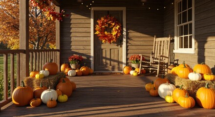 Autumn Porch Illustration