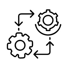 Gear process workflow automation system mechanism cogwheel engineering technology concept diagram