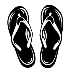 Pair of minimalist black and white flip flops, summer footwear concept
