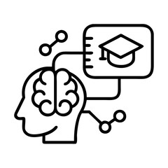 Brain learning artificial intelligence knowledge education graduation ai technology concept