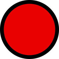 Caution Sign Circle Shape for Street Sign. Blank Frame Red Color.