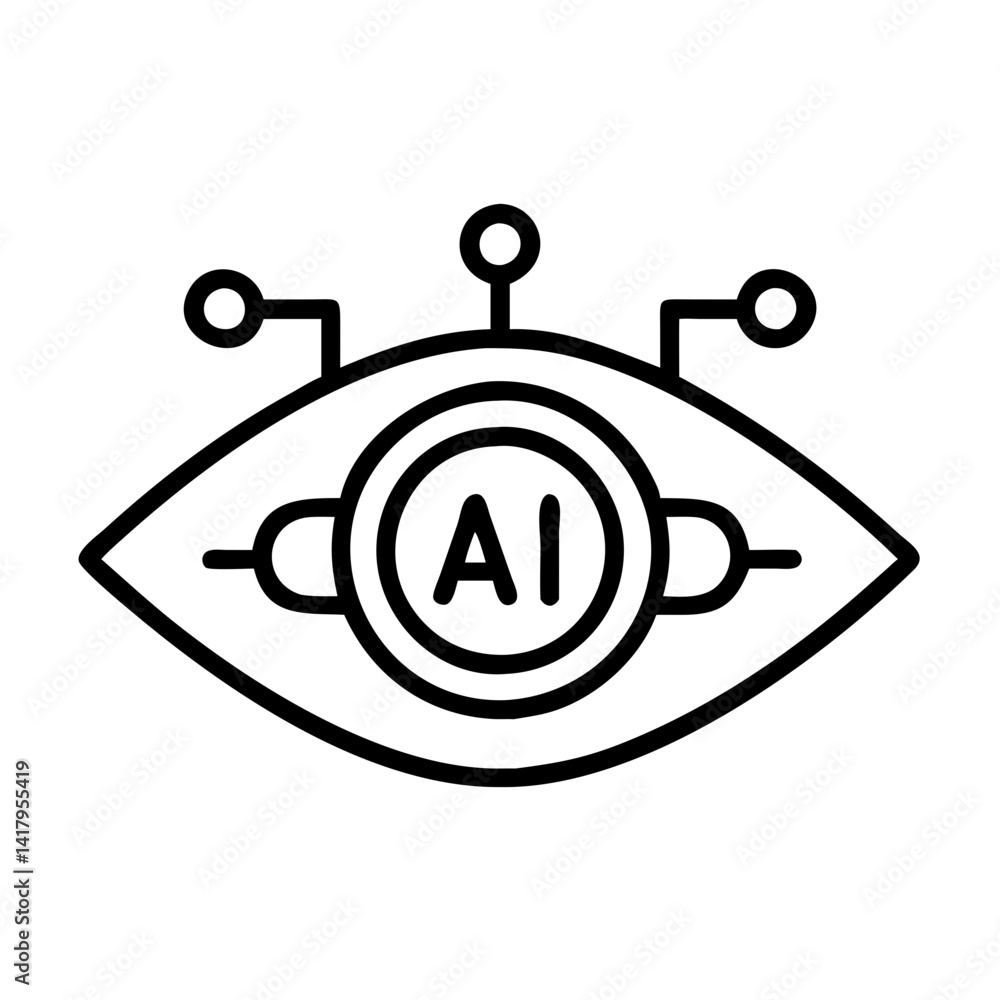 Aufkleber ai vision technology eye artificial intelligence machine learning neural network innovation concept