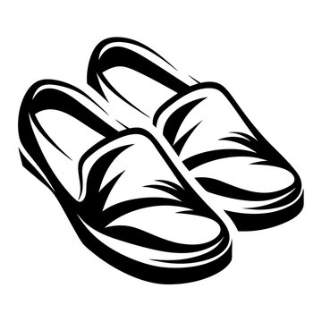 black slip-on shoes graphic clip art preview