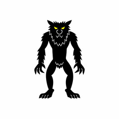 creative Silhouette werewolf Icon Vector Illustration