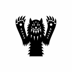 creative Silhouette werewolf Icon Vector Illustration