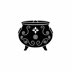 creative Silhouette cauldron Icon Vector Illustration