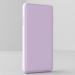 A modern smartphone in a protective lavender colored case is shown