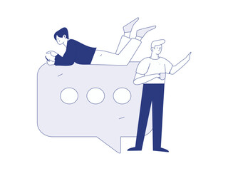 Flat vector illustration of business people operating work scene
