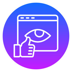 Minimalist Line Art Impression Rate Gradient Circular Icon