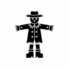 creative Silhouette scarecrow Icon Vector Illustration
